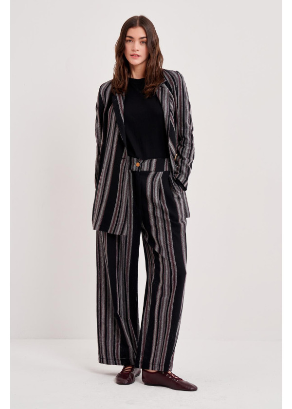 ÇİZGİLİ COTTON LİNEN BLAZER